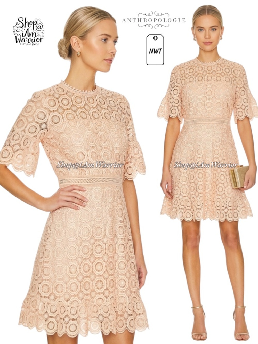 Anthropologie Nwt Shoshanna Blush Eyelet Dress *Shop@Iamwarrior
